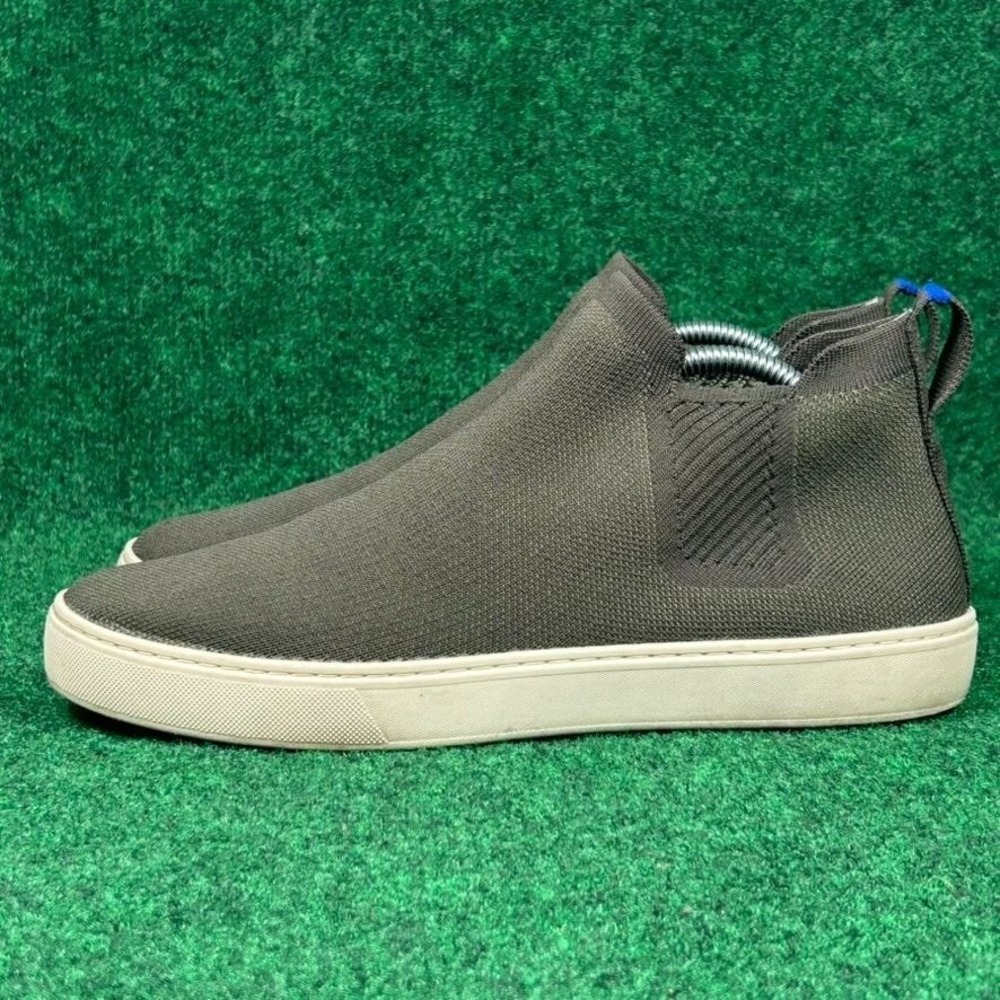 Rothys Sustainable Knit Chelsea Slip On Ankle Sneaker Women 11 Olive Green White - Picture 3 of 9